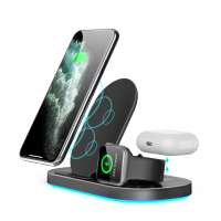 3 in 1 Foldable Wireless Charger for iPhone for iWatch earphone Super Thin Wireless Charger Phone Holder